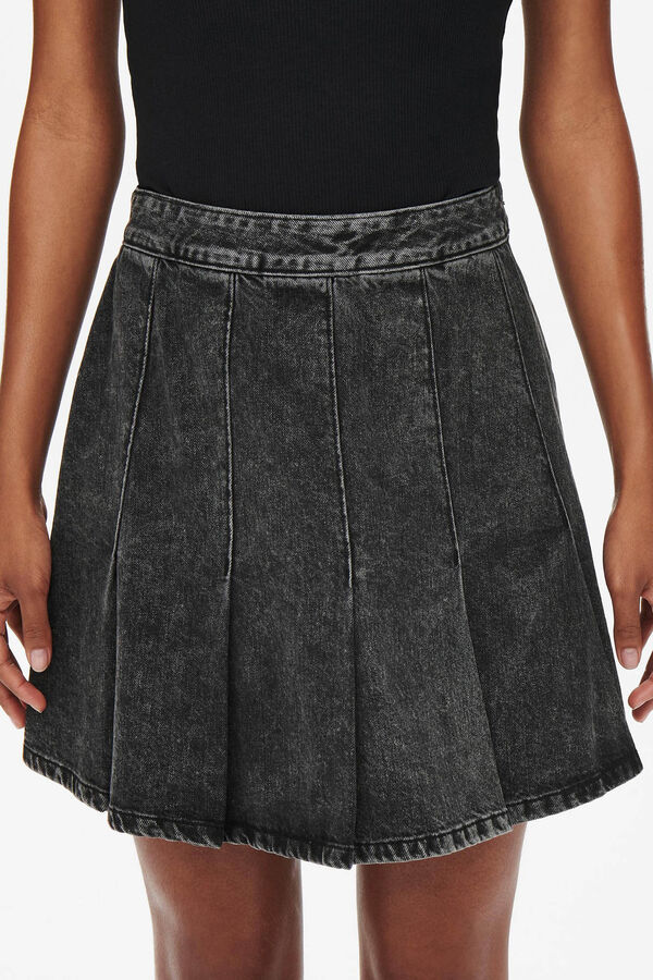 Springfield Minifalda plisada denim gris medio