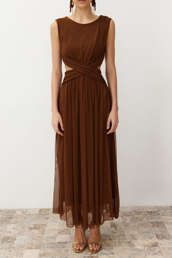 Trendyol Vestido de noche tostado