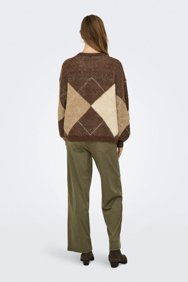 Only Jersey de rombos tostado