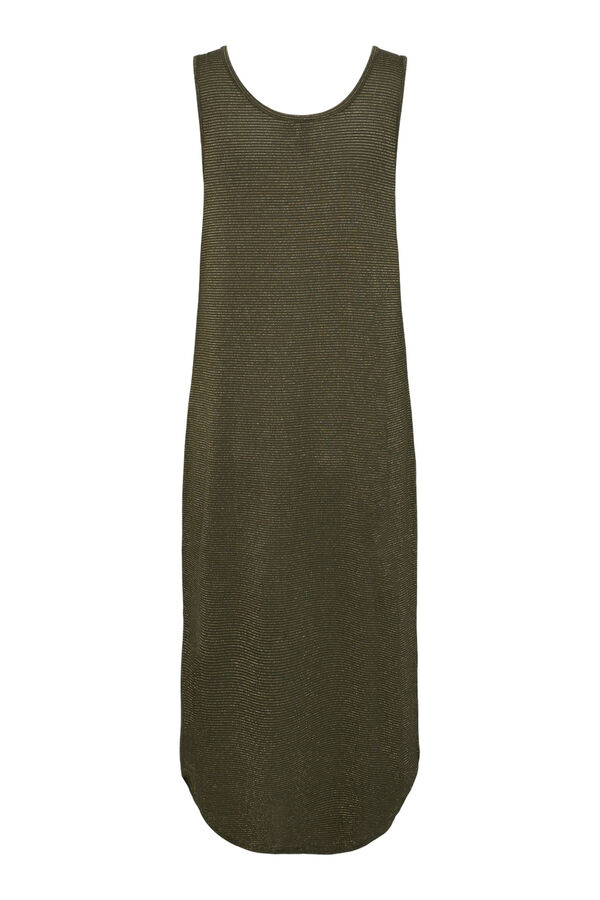 Pieces Vestido midi fluido con lurex verde