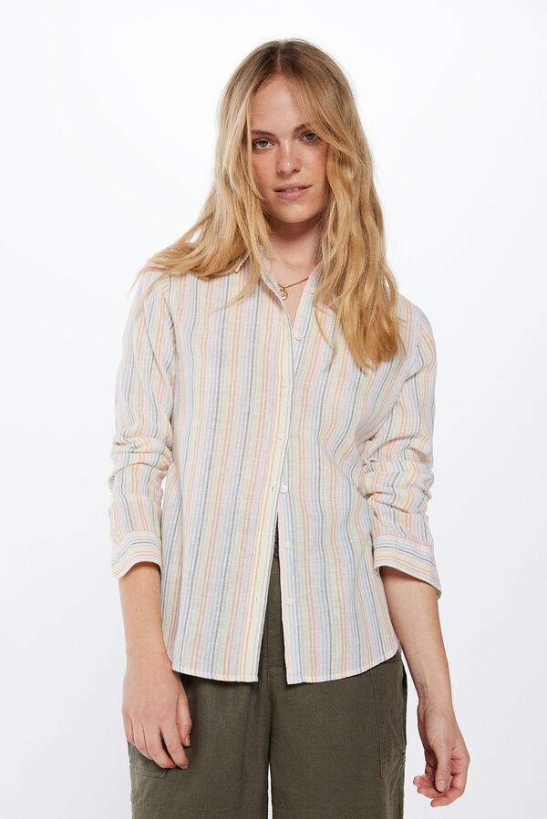 Springfield Camisa b&aacute;sica de linho de algod&atilde;o vermelho