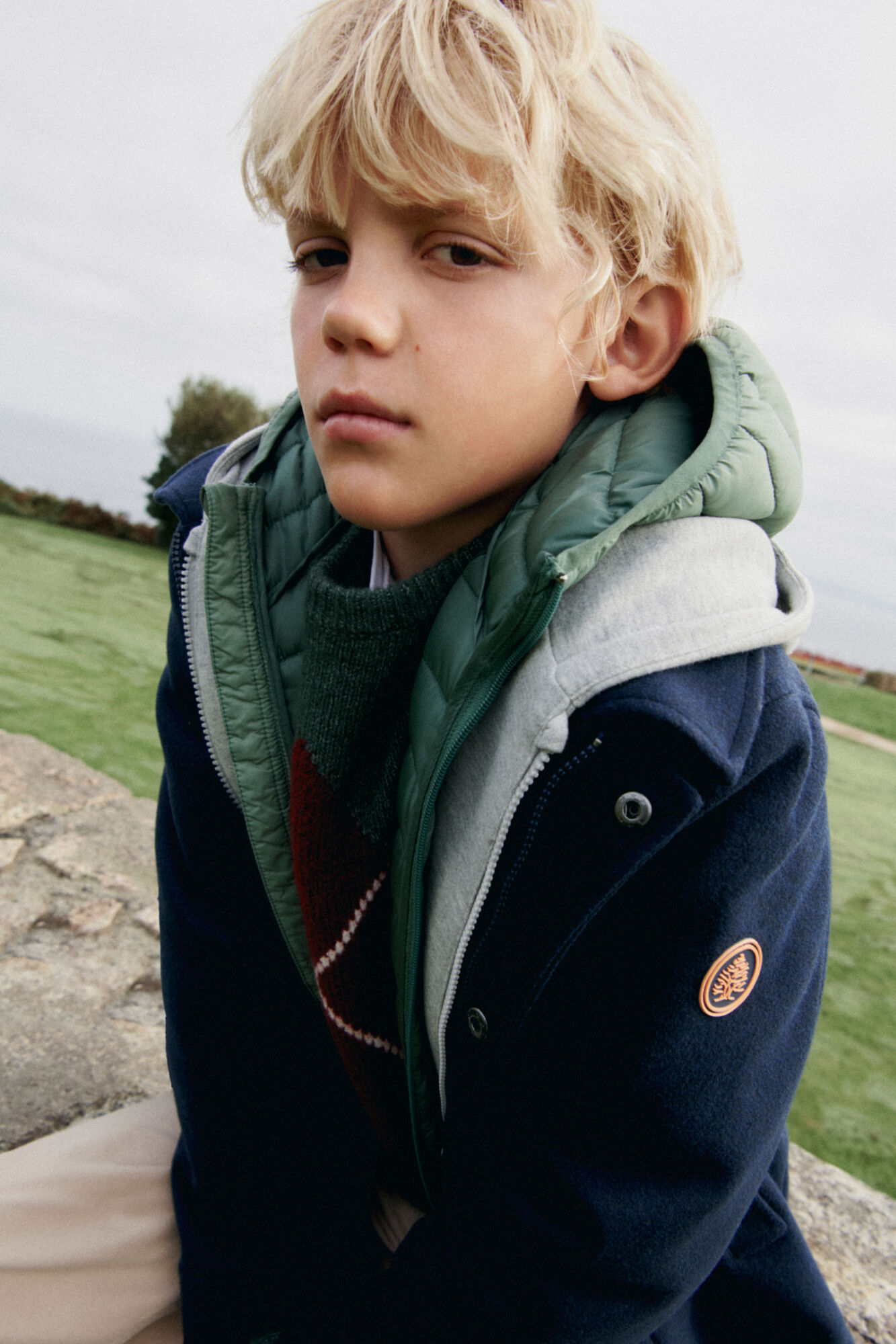 Springfield Kids Parka de tecido infantil