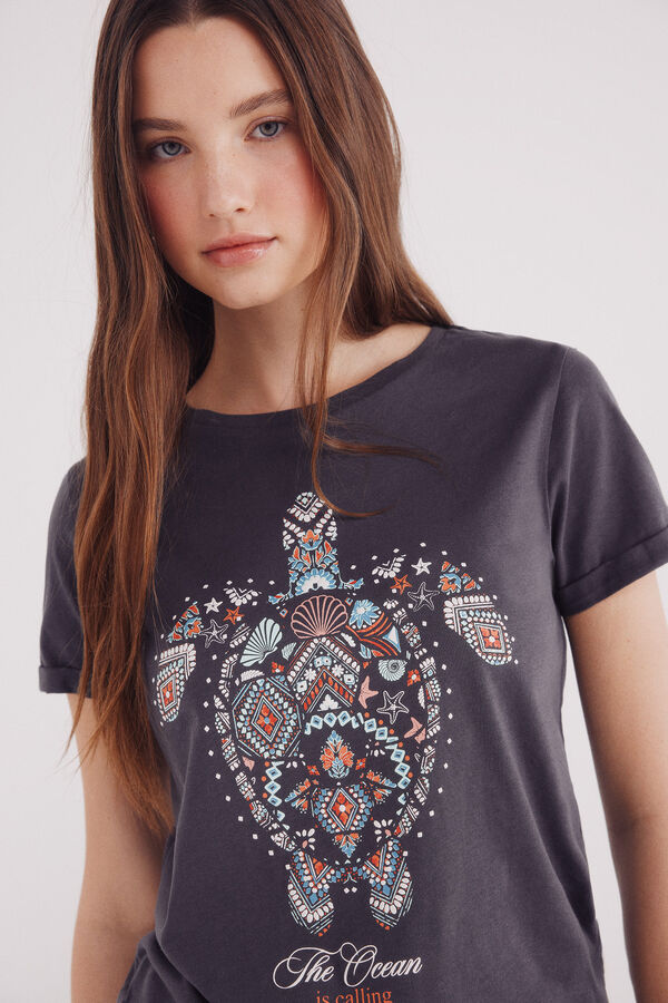 Springfield Camiseta gr&aacute;fica marina gris