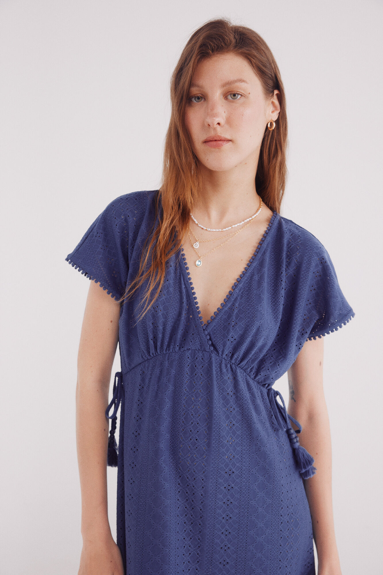 Springfield Vestido midi bordado circular su&iacute;&ccedil;o