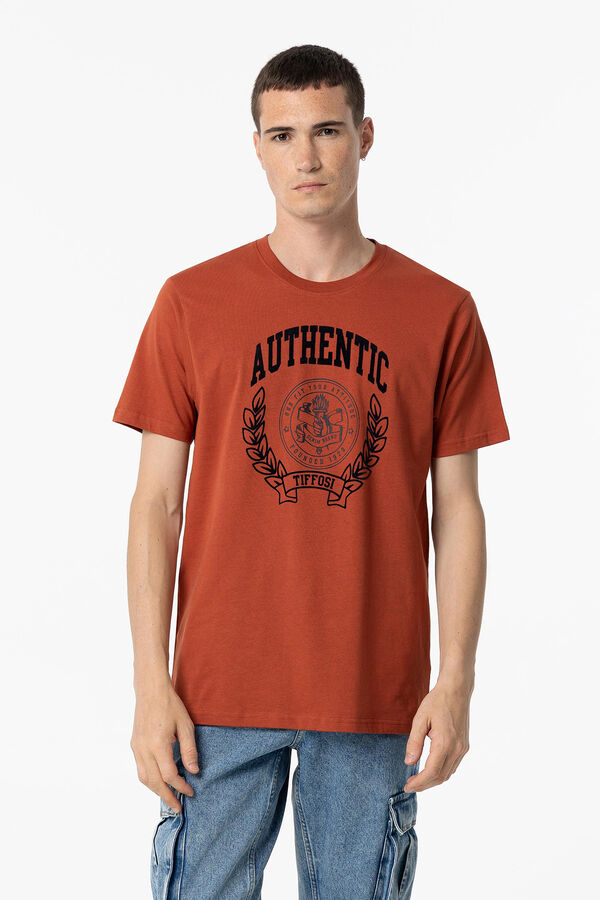 Tiffosi Camiseta con Estampado Frontal naranja