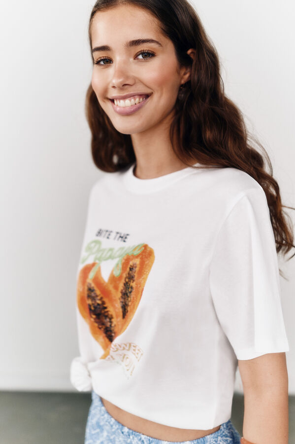 High Spirits Papaya t-shirt blanco