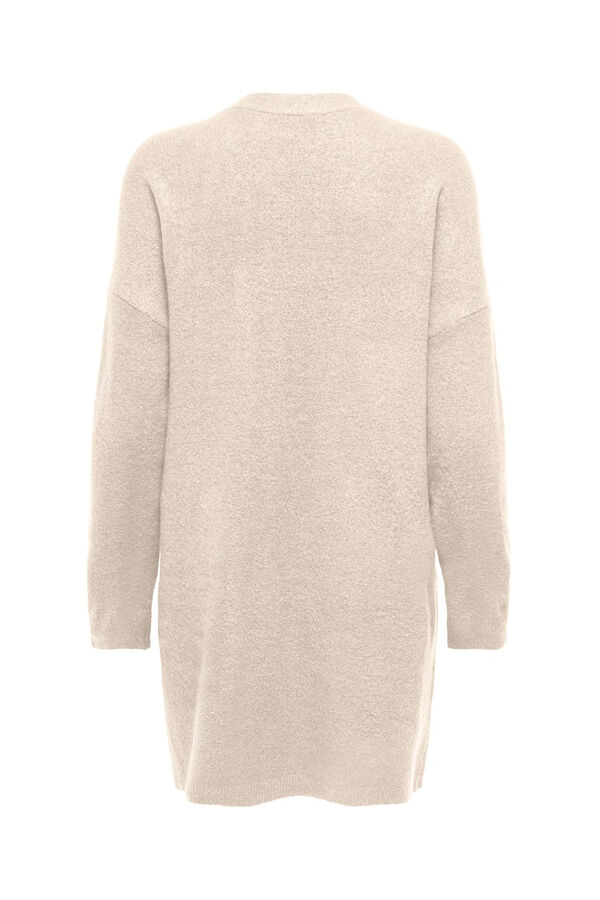 Only Casaco de malha midi aberto bege