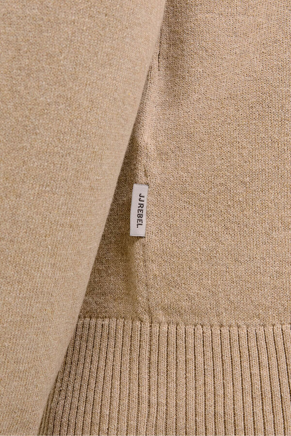 JJ REBEL Jersey cuello cremallera beige
