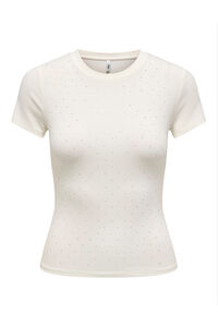 Only Camiseta justa com strass 