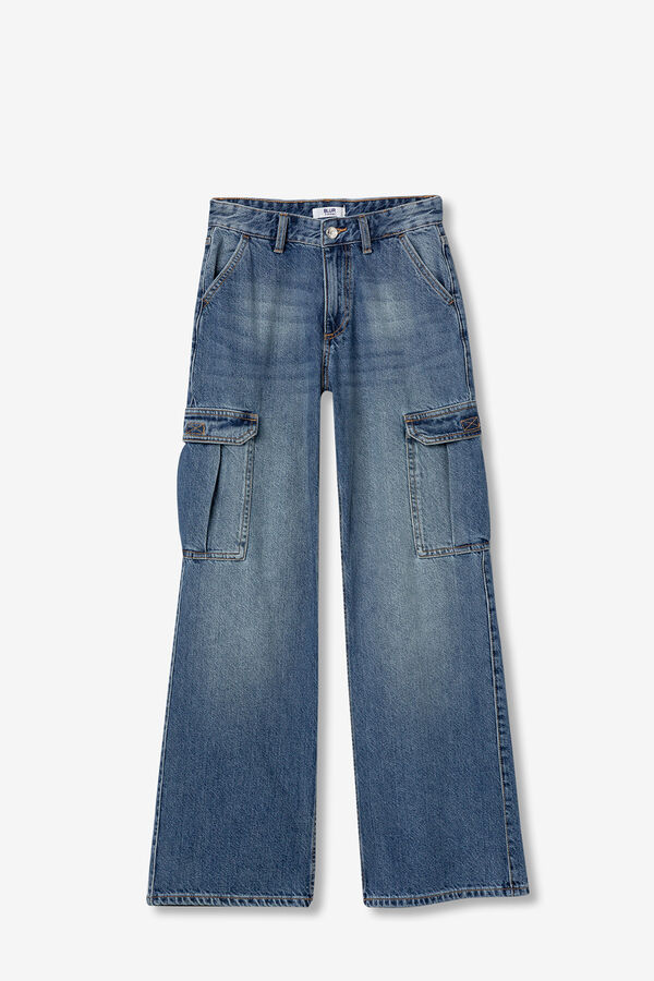 Tiffosi Young Jeans Cargo Wide Leg azul