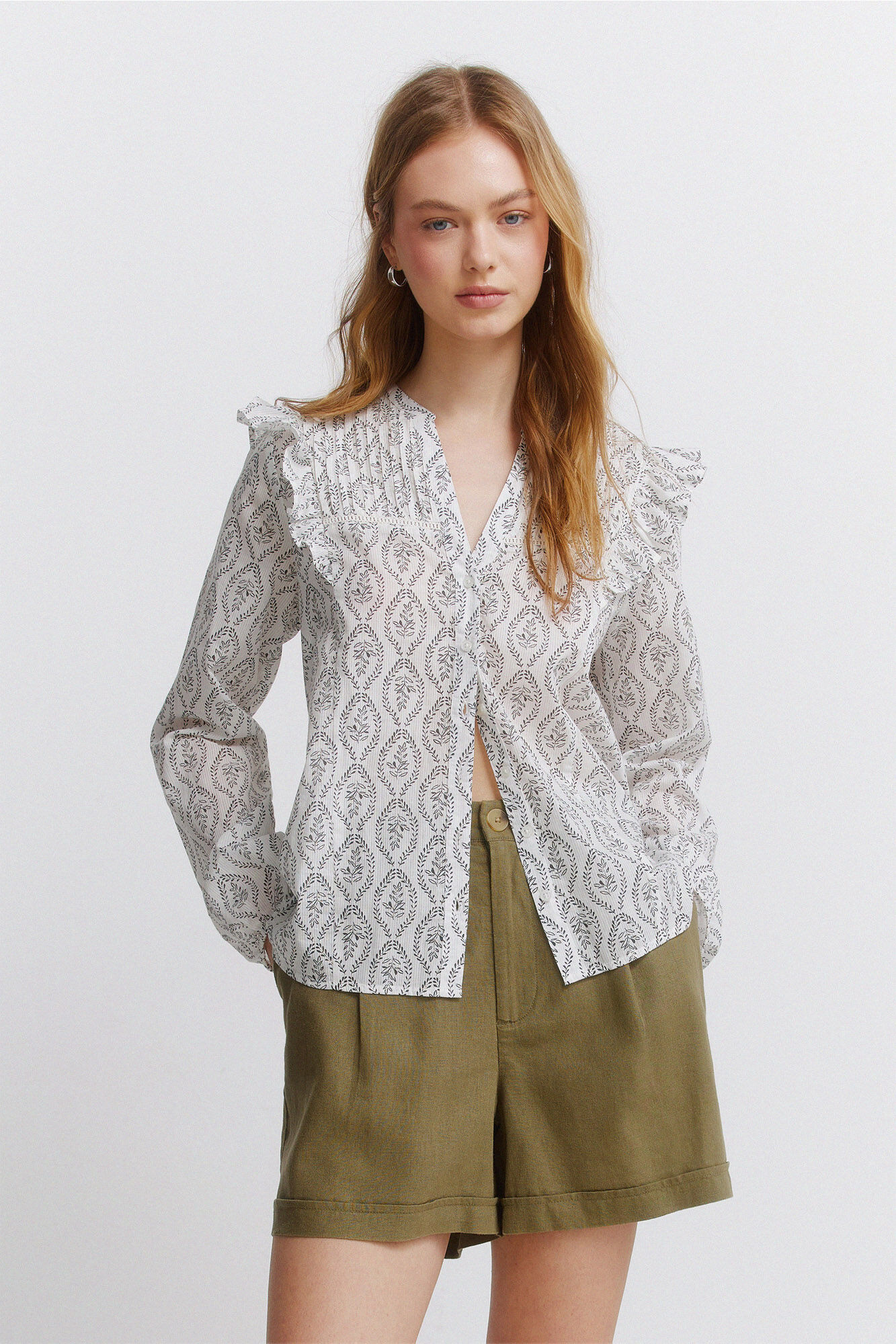 Springfield Blusa volumen y volantes