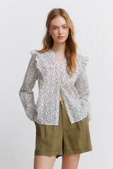 Springfield Blusa volumen y volantes estampado