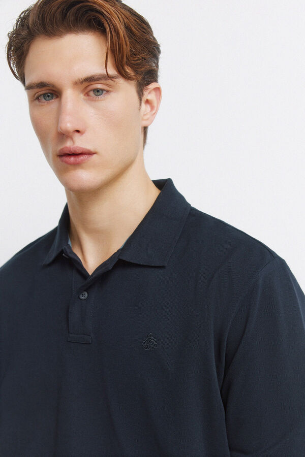 Springfield Polo Springfield b&aacute;sico manga comprida regular fit azul