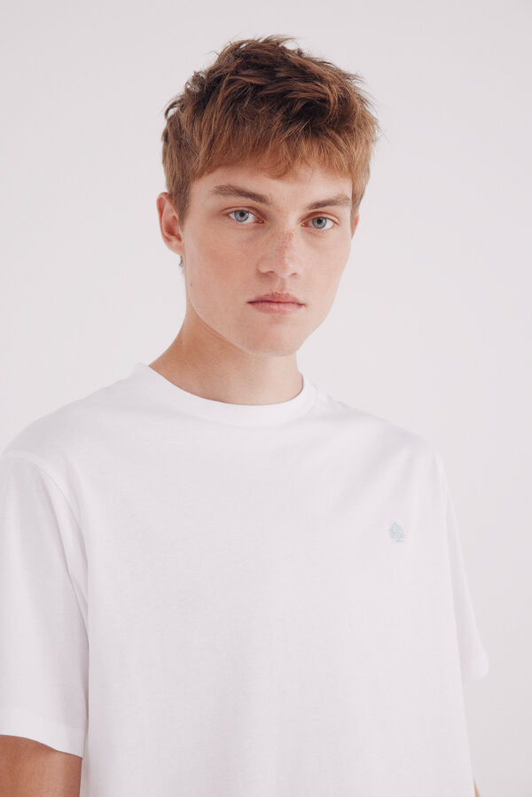 Springfield Camiseta b&aacute;sica cuello redondo blanco