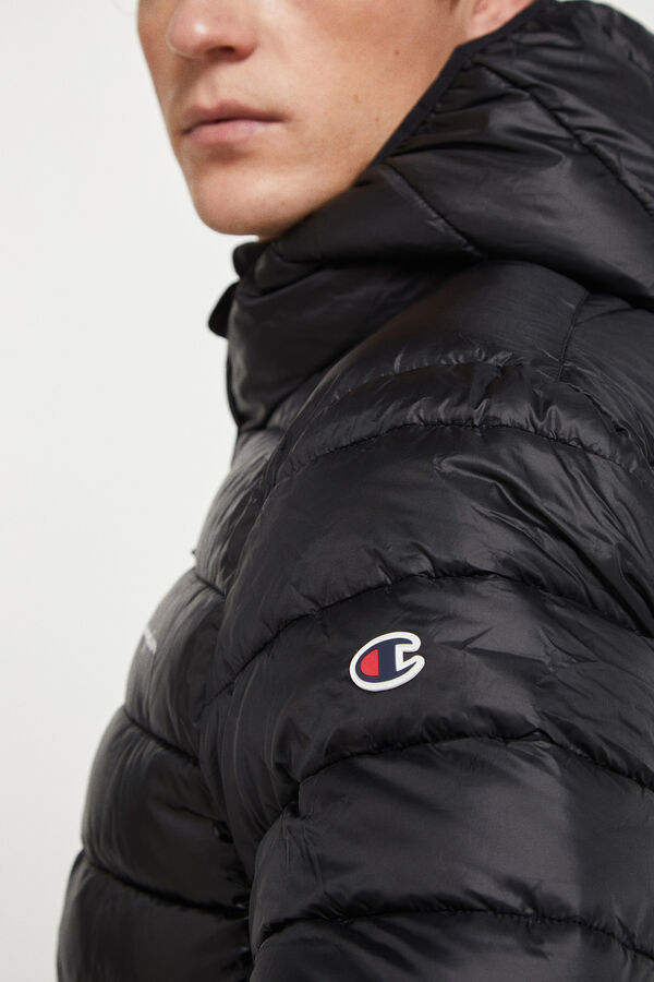 Champion Casaco com capuz acolchoado preto