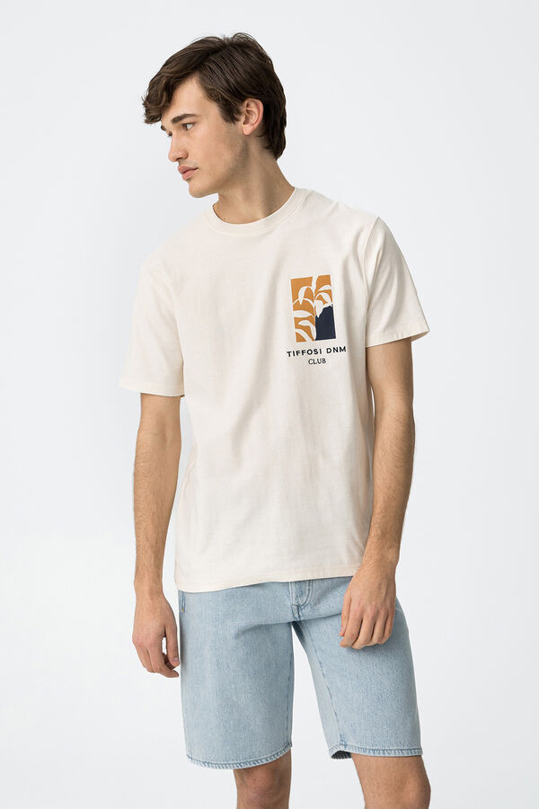 Tiffosi T-shirt estampada bege