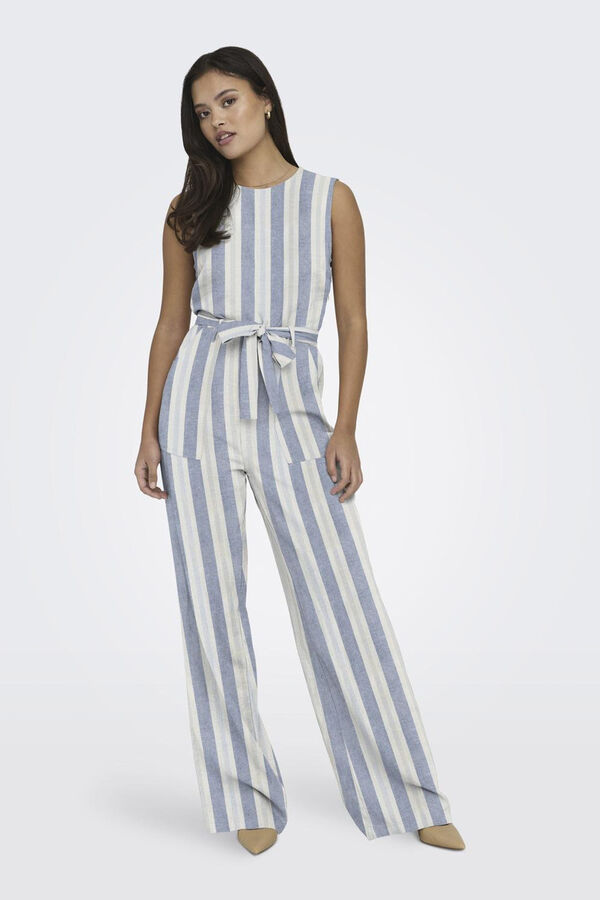 Only Macac&atilde;o comprido linho azul