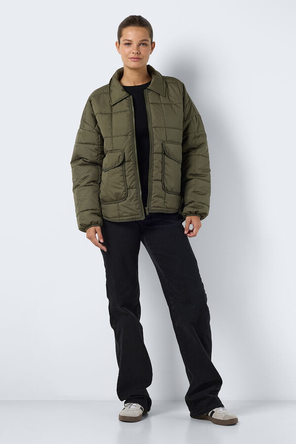 Noisy May Chaqueta acolchada ligera con cremallera verde