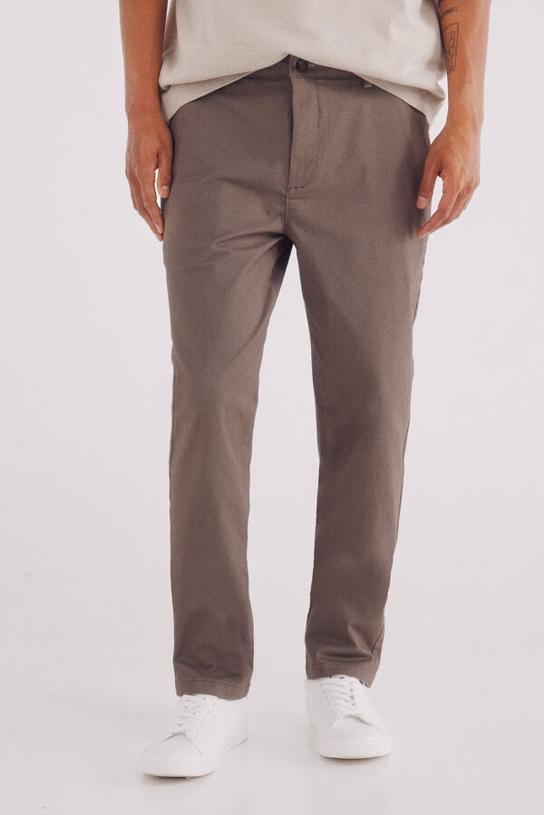 Springfield Pantal&oacute;n chino microestampado slim fit tostado