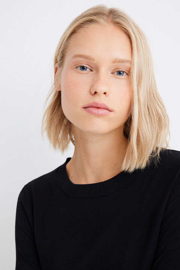 Springfield Camisola leve bot&otilde;es punhos preto