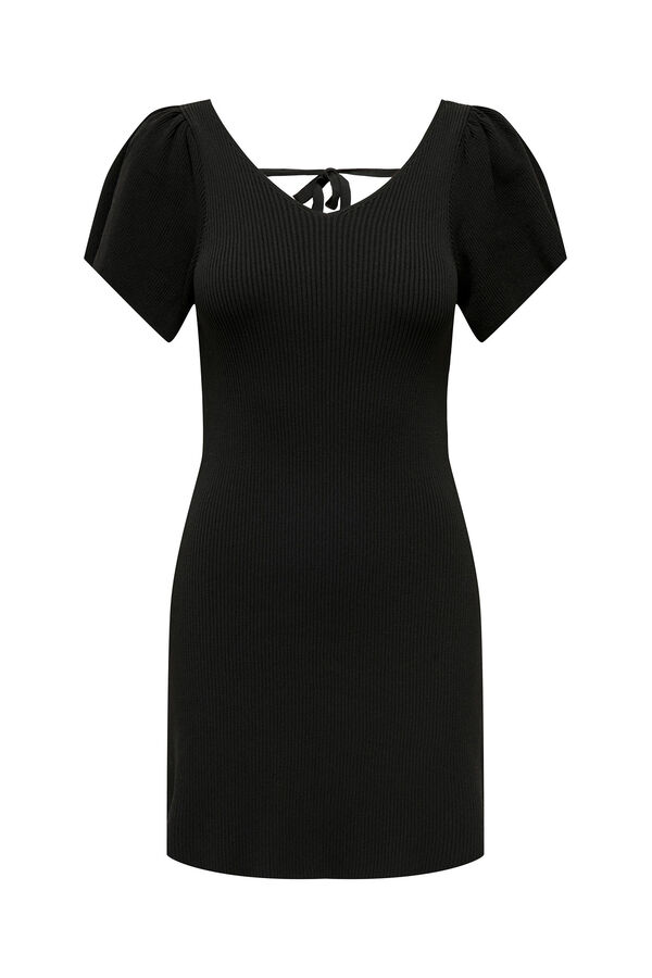 Only Vestido curto canelado preto