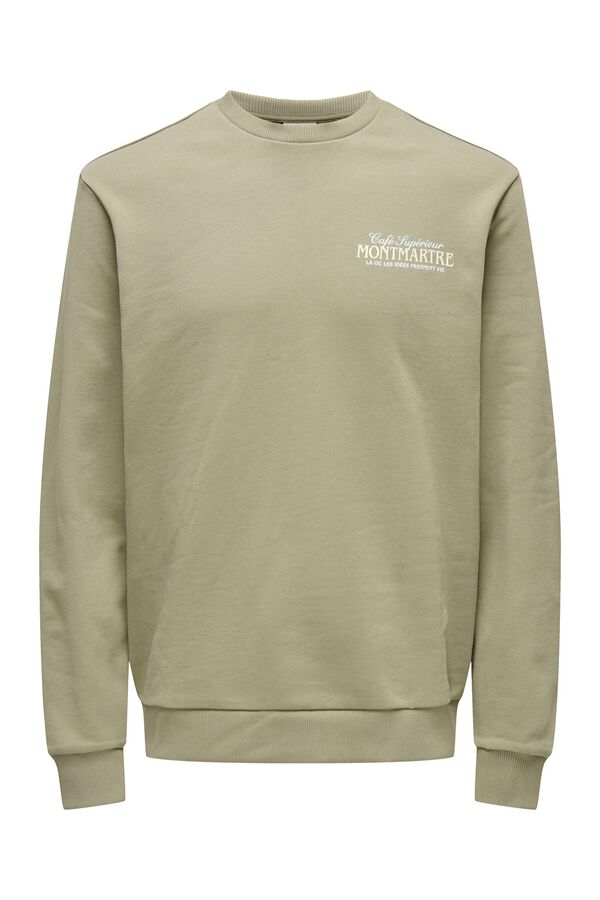 Only & Sons Sweatshirt gola redonda bege