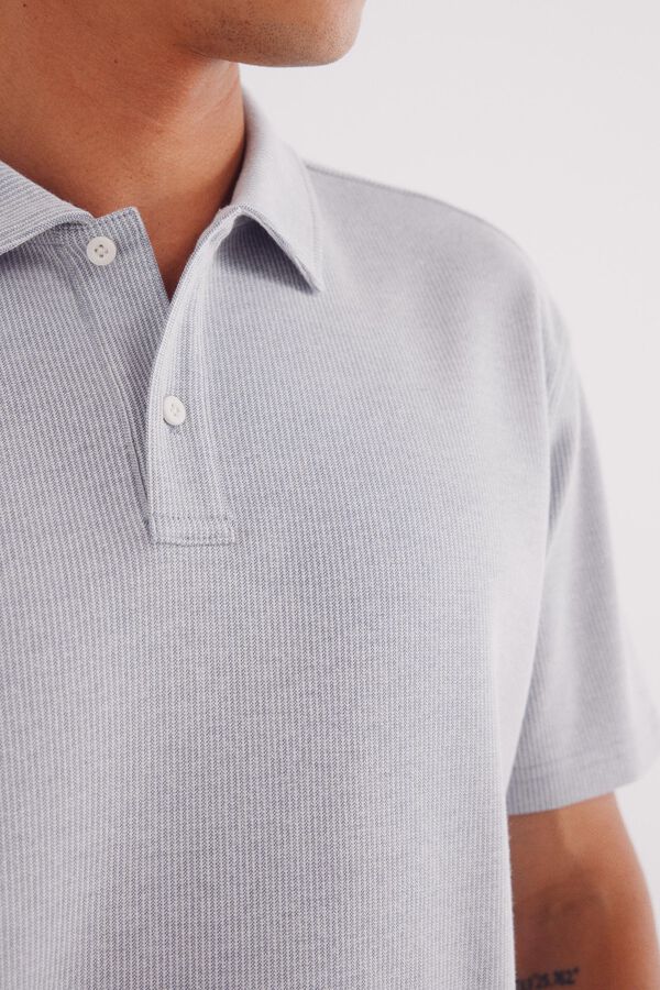 Springfield Polo estructura micro rayas azul