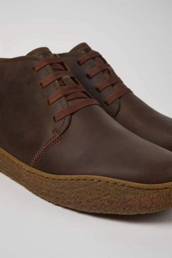 Camper Bota safari de piel para hombre tostado