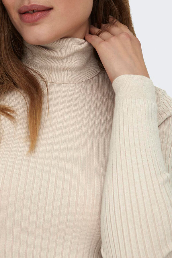 Only Camisolad e gola dobrada castanho