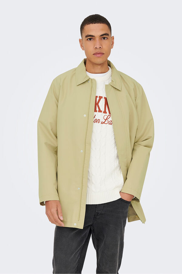 Only & Sons Gabardina cierre de cremallera gris