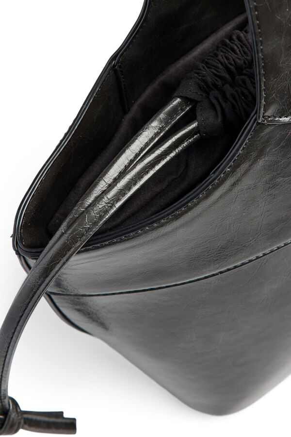 Pieces Bolso asa mediano cuadrado negro