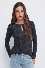 Springfield T-shirt com decote aberto cinzento