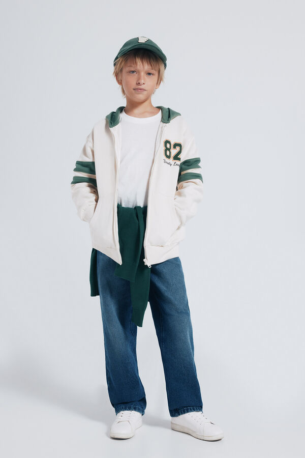 Springfield Kids Sudadera capucha varsity ni&ntilde;o blanco