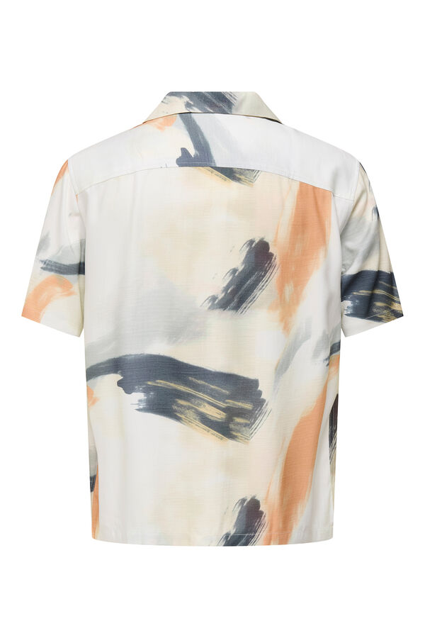 Only & Sons Camisa masculina de manga curta com regular fit  branco