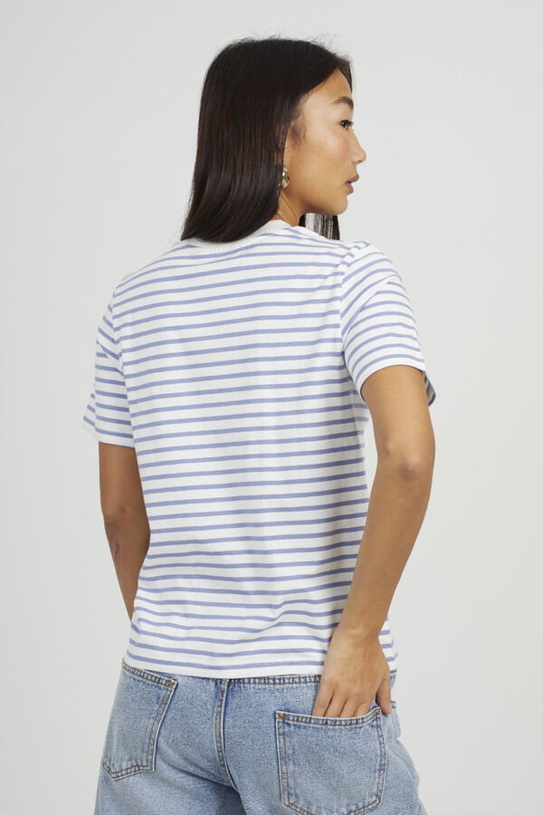 Brave Soul Camiseta de riscas manga curta listrada branco