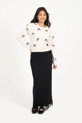 Brave Soul Falda maxi con malla negro