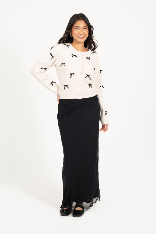 Brave Soul Falda maxi con malla negro