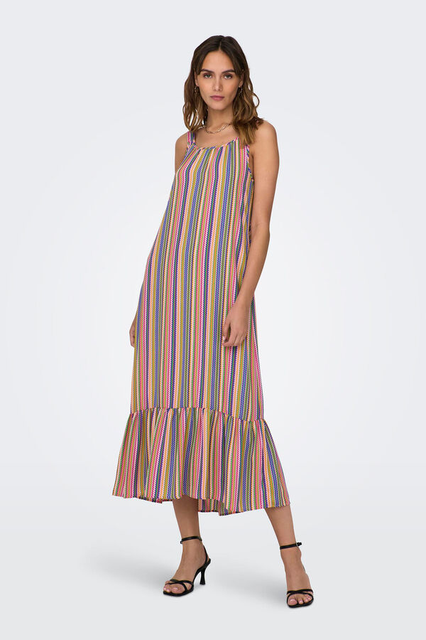 Only Langes Kleid ohne &Auml;rmel rosa