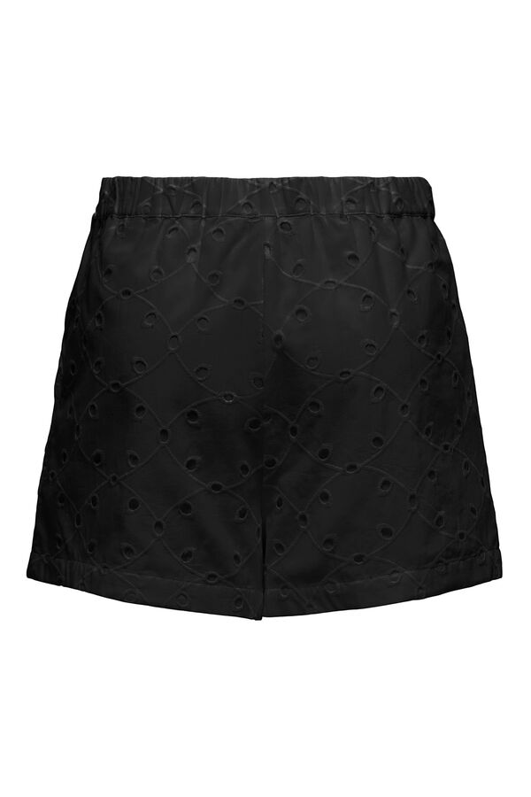 Only Bermuda com bordado perfurado preto