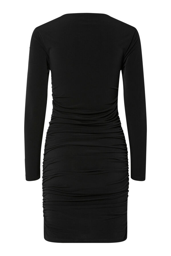 Pieces Vestido curto drapeado preto