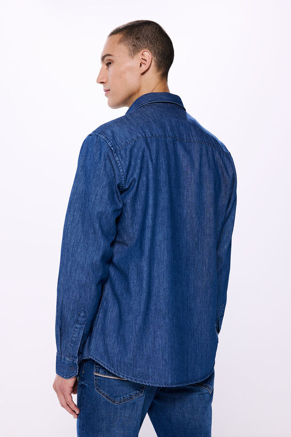 Springfield Camisa de ganga azul