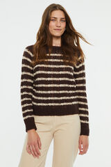 System Action Su&eacute;ter de l&atilde; com arans e riscas estampado