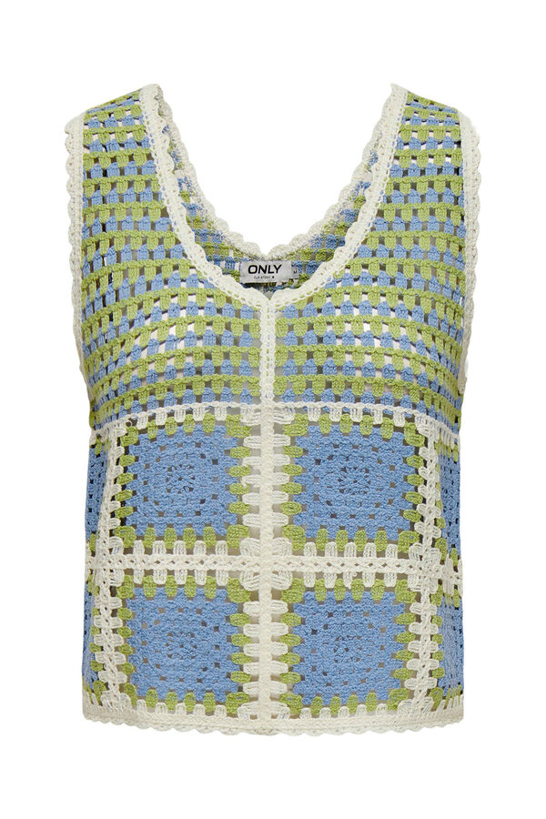 Only Top de malha sem mangas branco