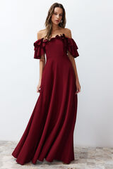 Trendyol Vestido de noche burdeos