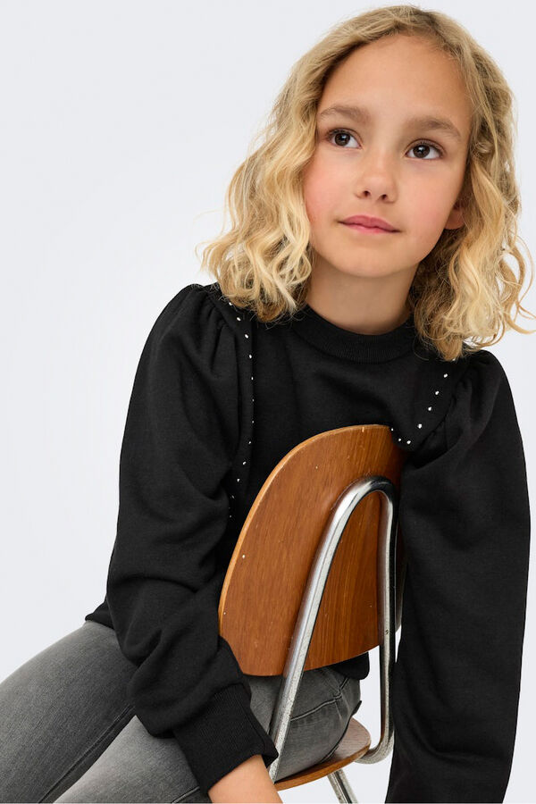 Only Girls Sweatshirt com brilhantes preto