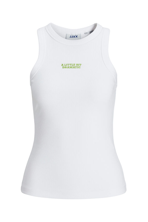 Jack & Jones Top com alças caneladas branco