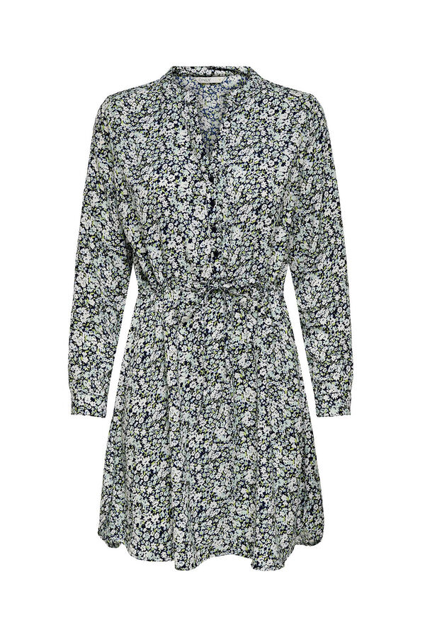 Only Vestido camisero botones azul