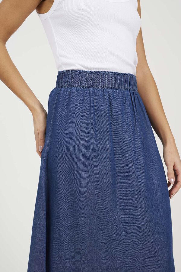 Brave Soul Falda midi con cintura el&aacute;stica azul