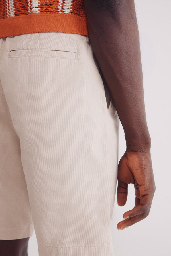 Springfield Bermuda piqué rayas comfort slim fit beige