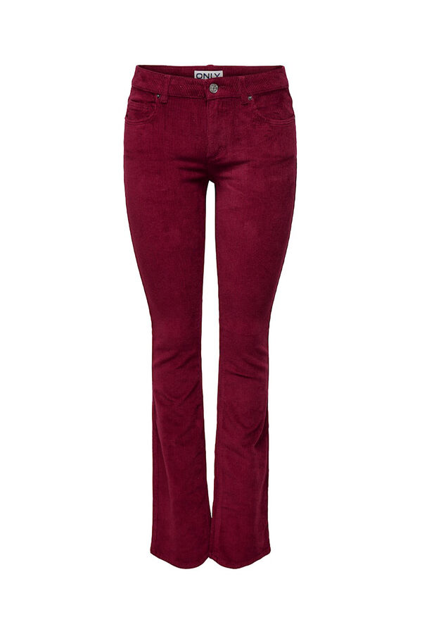 Only Pantal&oacute;n de pana flared burdeos